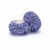 Set of 2 - Bella Fascini Amethyst Purple Crystal Pave Bling Beads - Made with Authentic Swarovski Crystal Elements - Fits Perfectly on Chamilia Moress Pandora and Compatible Brands