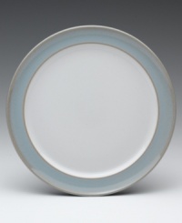 Perfect for desserts or bread and rolls, this tea plate features an elegant blue glazed border. Coordinates with striped Mist Falls pieces for a beautifully layered table. Perfect for desserts or bread and rolls, this tea plate features an elegant blue glazed border. Coordinates with striped Mist Falls pieces for a beautifully layered table.