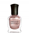Deborah Lippmann has been obsessed with a rose gold watch and since she hasn't received one in her Xmas stocking she decided the next best thing would be to wear the color on her nails. It has taken her 3 years to get the luxurious finish in this shade.