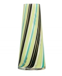 With a retro feel and stripes of fun candy colors, the beach-inspired Cabana vase brightens any space with irresistible style. Designed by Ludvig Lofgren for Kosta Boda. With a retro feel and stripes of fun candy colors, the beach-inspired Cabana vase brightens any space with irresistible style. Designed by Ludvig Lofgren for Kosta Boda.