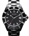Accutron by Bulova Mirador Ceramic & Steel Diamond Mens Watch Black Dial Calendar 65E100