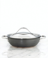 Great food from oven to table to tummy -- delicious! The Anolon Nouvelle casserole delivers expert-grade results with layer upon layer of premium cooking material: ultra-reactive copper is encapsulated by two layers of aluminum and finished with an impact-bonded stainless steel cap. Limited lifetime warranty. Great food from oven to table to tummy -- delicious! The Anolon Nouvelle casserole delivers expert-grade results with layer upon layer of premium cooking material: ultra-reactive copper is encapsulated by two layers of aluminum and finished with an impact-bonded stainless steel cap. Limited lifetime warranty.
