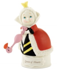 The cutest Queen of Hearts in the land plays a rousing game of flamingo croquet in this Department 56 Snowbabies collectible, crafted of beautiful porcelain bisque. The cutest Queen of Hearts in the land plays a rousing game of flamingo croquet in this Department 56 Snowbabies collectible, crafted of beautiful porcelain bisque.