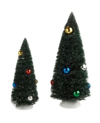 Improve the view. This pair of festively decked sisal trees landscapes your little Christmas community with wintertime greenery courtesy of Department 56. Improve the view. This pair of festively decked sisal trees landscapes your little Christmas community with wintertime greenery courtesy of Department 56.