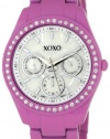 XOXO Women's XO5303A Rhinestone Accent Fuchsia Enamel Bracelet Watch