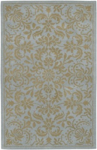 Area Rug 3x5 Rectangle Transitional Pale Blue Color - Surya Bombay Rug from RugPal Area Rug 3x5 Rectangle Transitional Pale Blue Color - Surya Bombay Rug from RugPal