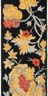 Area Rug 2x8 Runner Country & Floral Black - Multi Color Color - Safavieh Blossom Rug from RugPal Area Rug 2x8 Runner Country & Floral Black - Multi Color Color - Safavieh Blossom Rug from RugPal