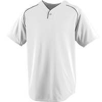 Augusta Sportswear Youth Wicking One-Button Baseball Jersey, White Black, Large Augusta Sportswear Youth Wicking One-Button Baseball Jersey, White Black, Large