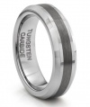 6MM Tungsten Carbide Brushed Silver Wedding Band Ring (Available Sizes 4-11 Including Half Sizes)