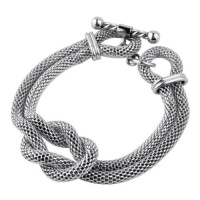 Inox Womens Double Mesh Stainless Steel Hercules Knot Bracelet Inox Womens Double Mesh Stainless Steel Hercules Knot Bracelet