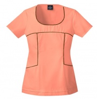 Baby Phat Fashionable Scoop Neck Scrub Top with Contrast Piping (Peach Serenade 3X) Baby Phat Fashionable Scoop Neck Scrub Top with Contrast Piping (Peach Serenade 3X)