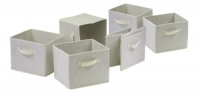 Winsome Capri Set of 6 Foldable Fabric Baskets, Beige Winsome Capri Set of 6 Foldable Fabric Baskets, Beige
