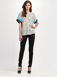 EXCLUSIVELY AT SAKS. A bold geometric print lends a modern touch to this breezy dolman top.ScoopneckDropped shouldersDolman sleevesPullover styleAbout 27 from shoulder to hemPolyesterDry cleanImportedModel shown is 5'9 (175cm) wearing US size Small.