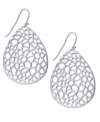 Intricate elegance. Touch of Silver's earrings are crafted in silver-plated brass with a filigree design for a pattern that's pleasing to the eye. Approximate length: 1-1/3 inches. Approximate width: 1 inch.