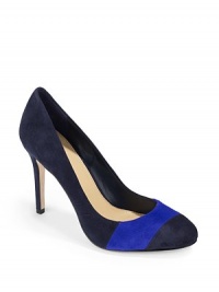 THE LOOKRound toeColorblock suede upperHorizontal suede band at vampPadded insoleSelf-covered heel, 3½ (90mm)THE MATERIALSuede upperLeather lining and soleORIGINImportedThis item was originally available for purchase at Saks Fifth Avenue OFF 5TH stores. THE LOOKRound toeColorblock suede upperHorizontal suede band at vampPadded insoleSelf-covered heel, 3½ (90mm)THE MATERIALSuede upperLeather lining and soleORIGINImportedThis item was originally available for purchase at Saks Fifth Avenue OFF 5TH stores.