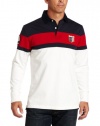 Nautica Men's Harbor Cup Long Sleeve Striped Polo