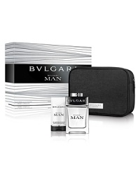 Elegant, sophisticated, and contemporary, the BVLGARI MAN Pouch Set embodies masculine charisma. This set contains a 3.4 oz Eau de Toilette Spray, a 2.5 oz Shampoo & Shower Gel, and a stylish Bulgari toiletry case.Top Notes: Bergamot & White PearHeart: Cashmere Wood & VetiverBase Note: Tonka Bean & Musk Elegant, sophisticated, and contemporary, the BVLGARI MAN Pouch Set embodies masculine charisma. This set contains a 3.4 oz Eau de Toilette Spray, a 2.5 oz Shampoo & Shower Gel, and a stylish Bulgari toiletry case.Top Notes: Bergamot & White PearHeart: Cashmere Wood & VetiverBase Note: Tonka Bean & Musk