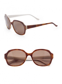 THE LOOKRounded style Two-tone acetate framesEtched floral detailAustrian crystal top accentsUVA and UVB protection Signature case includedTHE COLORTortoise and white with brown lensesORIGINImported