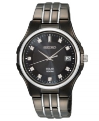 Soak in the exquisite details of this solar-powered, diamond-accented timepiece from Seiko. Soak in the exquisite details of this solar-powered, diamond-accented timepiece from Seiko.