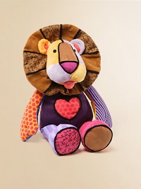 In a patchwork of patterns, this friendly lion is the perfect plush play mate.9½W X 17H X 8½DCottonWashable surfaceRecommended for ages 4 and upImported In a patchwork of patterns, this friendly lion is the perfect plush play mate.9½W X 17H X 8½DCottonWashable surfaceRecommended for ages 4 and upImported