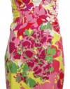 Printed Cotton Stretch Side Ruched Dress