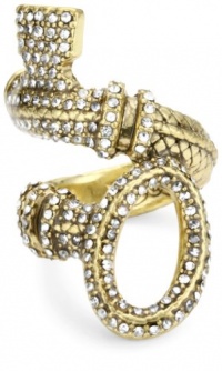 Lucky Brand Bohemian Gold-Tone Pave Diamond Wrap Key Ring, Size 7