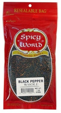 Spicy World Black Pepper Whole, 7-Ounce Pouches (Pack of 6) Spicy World Black Pepper Whole, 7-Ounce Pouches (Pack of 6)