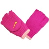 Nike Girls One Size Knit Convertible Gloves (One Size (7-16), Fuschia)