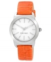 A splash of orange livens up this chic watch from Nine West.