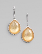 From the Wonderland Collection. A graceful, faceted teardrop-shaped doublet, the color of golden honey, combines color-backed mother-of-pearl layered with clear quartz in an elegantly simple sterling silver setting.Mother-of-pearl and clear quartzSterling silverLength, about 1¼Ear wireImported