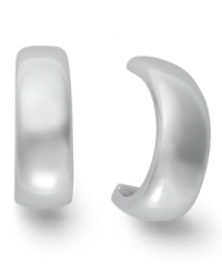 Letter perfection. Touch of Silver's classic J-hoop earrings are crafted in silver-plated brass with a sterling silver backing. Approximate diameter: 3/4 inch. Letter perfection. Touch of Silver's classic J-hoop earrings are crafted in silver-plated brass with a sterling silver backing. Approximate diameter: 3/4 inch.