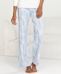 Warm and cozy with a fun print. Alfani's Brushed Jersey pants are a great choice for lounging around all day and night.