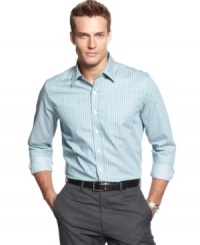 Take a chance on checkers and keep your office look fresh with this dress shirt from Tasso Elba. Take a chance on checkers and keep your office look fresh with this dress shirt from Tasso Elba.