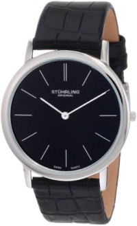 Stuhrling Original Men's 601.33151 Classic Ascot Swiss Quartz Ultra Thin Stainless Steel Black Dial Leather Strap Watch Stuhrling Original Men's 601.33151 Classic Ascot Swiss Quartz Ultra Thin Stainless Steel Black Dial Leather Strap Watch