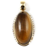 Roberto Coin Tiger Eye 18k Gold Diamond Pendant Roberto Coin Tiger Eye 18k Gold Diamond Pendant