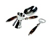 Tortoiseshell handles provide a warm accent to clean stainless steel in refined bar tools from Lauren Ralph Lauren.