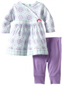 Offspring- Baby Girls Newborn Crystal Dress And Legging Set, Lavender Multi, 3 Months