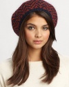 Impeccably crafted beret knitted in a luxurious blend of wool and silk with fox-fur pom detail.Wool/Mohair/Angora/Silk/Nylon/Other FibersOne size fits mostSpecialist dry cleanMade in USA