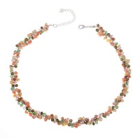 Chuvora Genuine Multi-Colored Cultured Fresh Water Pearl with Crystal Silk Thread Cluster Necklace 16''- 18'' Princess Length Chuvora Genuine Multi-Colored Cultured Fresh Water Pearl with Crystal Silk Thread Cluster Necklace 16''- 18'' Princess Length