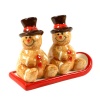 Gingerbread Tabletop Salt & Pepper Shaker With Tray Set