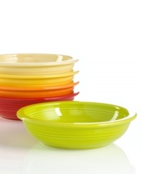 Perfect for spaghetti and meatballs or sesame noodles, the Fiesta pasta bowl promises a healthy dose of fun with every serving. Bold solid colors in durable, chip-resistant china offer endless opportunities to mix, match and customize the casual table. Perfect for spaghetti and meatballs or sesame noodles, the Fiesta pasta bowl promises a healthy dose of fun with every serving. Bold solid colors in durable, chip-resistant china offer endless opportunities to mix, match and customize the casual table.