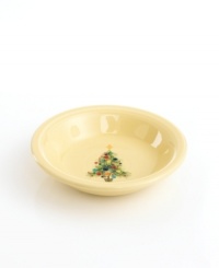 Make it merry. An extra-festive twist on an old favorite, the Christmas Tree fruit bowl is decked with ornaments to match every Fiesta color. Make it merry. An extra-festive twist on an old favorite, the Christmas Tree fruit bowl is decked with ornaments to match every Fiesta color.
