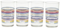 Fiesta Multi-Color Stripe Glassware, 7-Ounce Juice Glass, Peacock Collection, Set of 4 Fiesta Multi-Color Stripe Glassware, 7-Ounce Juice Glass, Peacock Collection, Set of 4