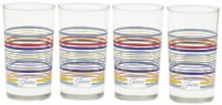 Fiesta Multi-Color Stripe Glassware, 7-Ounce Juice Glass, Peacock Collection, Set of 4