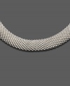 Stunningly simple, this mesh sterling silver oval necklace is a piece you can't live without. Approximate length: 18 inches.