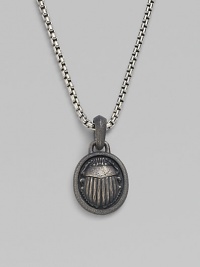 An antiqued scarab pendant is crafted from pure sterling silver and hangs from a classic box-chain necklace. From the Petrvs Collection Sterling silver 2.7mm chain, about 22 long Lobster clasp Imported 