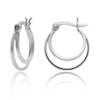 Sterling Silver Tarnish-Free Small Double Hoop Earrings (0.7 Diameter) Sterling Silver Tarnish-Free Small Double Hoop Earrings (0.7 Diameter)