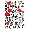 Easy Instant Decoration Wall Sticker Decal- Red Flowers