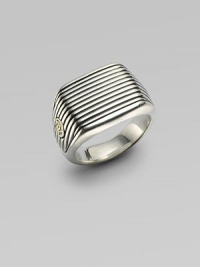 Polished silver crafted with a corded texture and 18k gold logo detail. From the Royal Cord Collection Sterling silver 18k yellow gold Ring, about 1 wide Imported Polished silver crafted with a corded texture and 18k gold logo detail. From the Royal Cord Collection Sterling silver 18k yellow gold Ring, about 1 wide Imported
