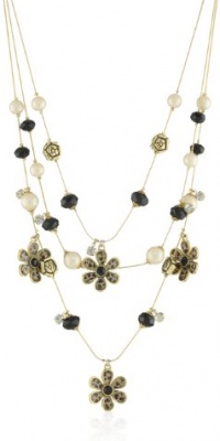 Betsey Johnson Essentials Leopard Flower Illusion Necklace